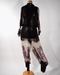 Overall gepunktet schwarz/weiß Chiffon Arme und Beine Blumenmuster weißgrundig Revers Chiffon transparent