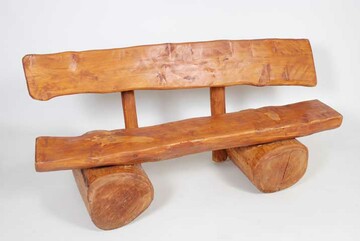 Bank, Baumstamm, mit Rückenlehne, Maße: 170 cm x 75 cm x 60 cm          