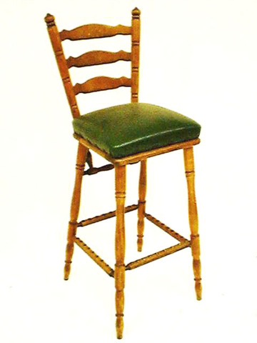 Barhocker, spanisch, Ledersitz grün