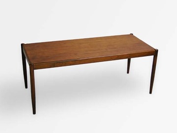 Couchtisch, 60er Jahre, Teak, runde Beine, lose Platte, 130x58x52cm