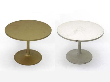 Tisch, SIJ, rund, Trompetenfuß, Ø 63 cm, Höhe: 48 cm, gold