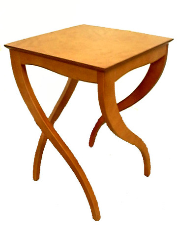 Beistelltisch NEU Kirsche, vier seitlich geschwungene Beine (großer vS)