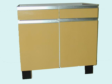 Küchen-Unterschrank gelb  "Alno", für Spüle 90x60, h 88cm
