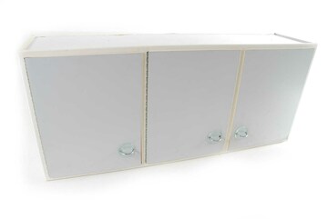 Küchenhängeschrank, grau, weiß, 60er Jahre, 3-türig POGGENPOHL