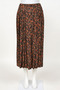 Rock geblümt schwarz/braun lang Falten Gummizug/Marks&amp;Spencer