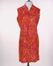 Kittel gemustert rot/pink/orange Perlon o. Arm m. RV
