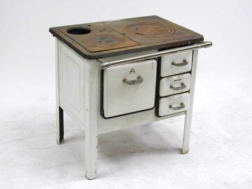 Herd, Eisen, weiß emailliert, 68x60x72cm - Baldur