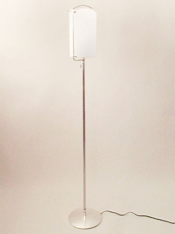 Stehlampe NEU MONA LISA terra, Sockel und Säule verchromt, Schirm 2 Milchglashalbschalen, TRE CI LUCE