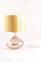 Tischlampe RAINBOW, Glaskörper bauchig, Sprungoptik, lichtbrechend, h32cm ø28cm,Schirm(391/817)E27 SK2