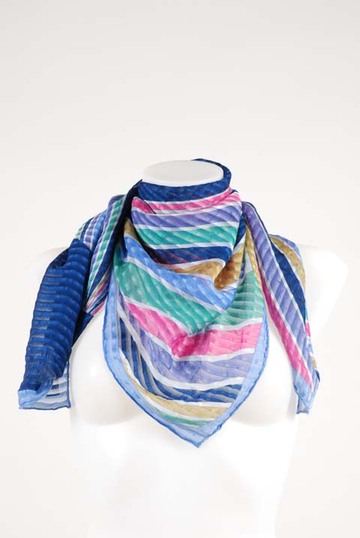 Tuch gemustert blau/pink/grün/gelb/weiß Synthetik Sophisticato
