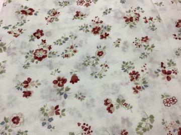 Bettwäschegarnitur 135x200cm + Kissen 80x80cm, weiß rote Blümchen