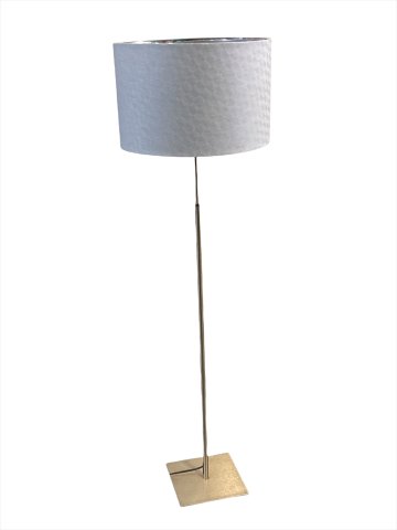 Stehlampe, Edelstahl, höhenverstellbar 100cm - 135cm, Fuß quadratisch, E27, SK2  (39/868)