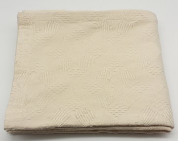 Vorhang, ca.120x286cm, creme, kleine Rauten in vers. Muster