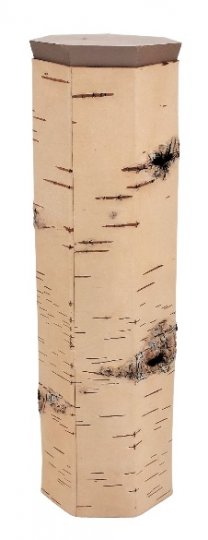 Vorratsdose T7, Birkenrinde, verschieden farbige Holzdeckel, 7eckig, ø9, H30