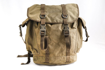 Rucksack &quot;Armee/Army&quot;, Material grün, mit 2 vorderen Verschlüssen, 2 Seitentaschen, 41x50cm