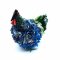 Huhn, Recyclingkunst aus Plastiktüten, verschiedene Farben