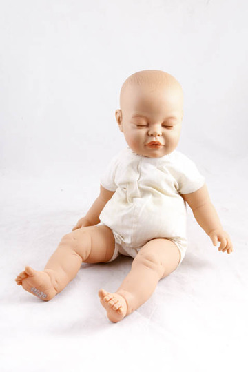 Babypuppe DIARY, naturfarben, ca. 50 cm groß, real aussehend