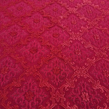 Dekostoff 360-375x125 Gobelin, rot, Jaquard, orangenes Rautenmuster leicht erhoben, Maße in Gardine, ohne Gardinenband