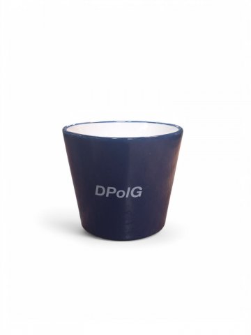 Polizei Tasse DPolG, blau mit weißem Schriftzug, h:9 cm ø9,5cm