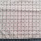 Dekostoff 115x75 hellbeige, durchgehendes kleines Blümchenornamentmuster beige, grün, rot, dunklgrüne Borte mit Goldfaden unten