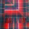 Plaid 135x180 rot, dunkelblau, schwarz, grün kariert, weißes Karoraster, Fransen