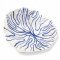 Schale PAUA BOWL 9, Porzellan weiß glasiert blau gestreift, Unterseite mattweiß, 32x28x11,5 - FELICITHAS ARNDT