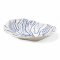 Schale PAUA BOWL 9, Porzellan weiß glasiert blau gestreift, Unterseite mattweiß, 32x28x11,5 - FELICITHAS ARNDT