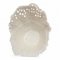 Schale AKOYA PEARLS - PAUA HOCH 7, Porzellan weiß glasiert, Unterseite mattweiß - einseitiger erhöhter Rand löchrige Oberfläche, ø12xH15 - FELICITHAS ARNDT