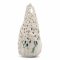 Kunstobjekt Vase (mR) FLUKTUATION VIII - 2023, Porzellan weiß/türkis glasiert, Ø11xH29 - FELICITHAS ARNDT