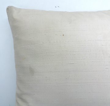 Kissen 50x50, champagner, Seide, rundum Paspel