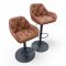 Barhocker,Kunstleder hellbraun,kapituniert, auf Tellersockel, höhenverstellbar von 63-83 cm