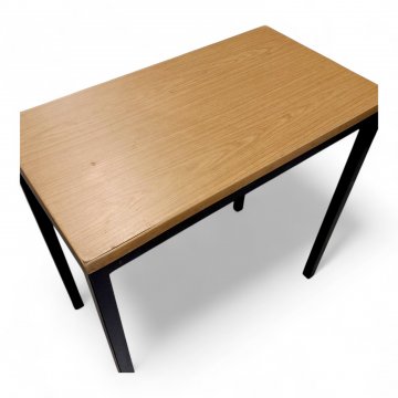 Tisch, Metallgestell anthrazit, Platte Eichendekor, L72xB40xH73
