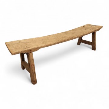 Bank, ohne Lehnen, Teak dkl.braun, rustikal, Stegverbindungen, L170