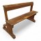 Kirchenbank, Holz dunkelbraun, schlichte Form, mit Kniebank, H/B/T 80x130x60