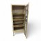 Vorratsschrank, Holz grau-beige, Tür mit Fliegengitter, 3 Ablagen, Farbe teilw. rissig u. abgeblättert, H/B/T 180x75x55 
