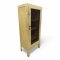 Vorratsschrank, Holz grau-beige, Tür mit Fliegengitter, 3 Ablagen, Farbe teilw. rissig u. abgeblättert, H/B/T 180x75x55 