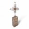 Grabstein, mit Kreuz, Sockel FB dkl.grau, H100 B40 T25, Kreuz Schmiedeeisen H80 B76, GH180