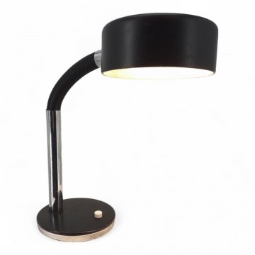 Schreibtischlampe HILLEBRAND, Metall, schwarzer Sockel, Ø18, Schwenkarm, Schirm ø22, 1 flg. E27 max.60W, H45
