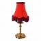 Tischlampe, Messing 4-eckiger Fuß, runde Säule, Fassung mit Tropfschale, 1 flg. E14 max. 40W, H18 B9
