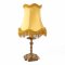Tischlampe, Messing 4-eckiger Fuß, runde Säule, Fassung mit Tropfschale, 1 flg. E14 max. 40W, H18 B9