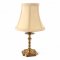 Tischlampe, Messing 4-eckiger Fuß, runde Säule, Fassung mit Tropfschale, 1 flg. E14 max. 40W, H18 B9