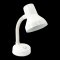 Tischlampe, Metall weiß, Schwanenhals, Schirm Trichterform Ø10, Fuß rund Ø10 mit Druckknopfschalter, 1 flg. E27 max.40W, H30
