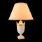 Tischlampe GINORI, Porzellan, Pokalform, weiß, goldene Verzierung  viereckiger Sockel 8x8, 1 flg. E27, max. 60 Watt, H34 Ø13