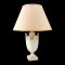 Tischlampe GINORI, Porzellan, Pokalform, weiß, goldene Verzierung  viereckiger Sockel 8x8, 1 flg. E27, max. 60 Watt, H34 Ø13
