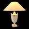 Tischlampe GINORI, Porzellan, Pokalform, weiß, goldene Verzierung  viereckiger Sockel 8x8, 1 flg. E27, max. 60 Watt, H34 Ø13