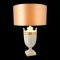 Tischlampe GINORI, Porzellan, Pokalform, weiß, goldene Verzierung  viereckiger Sockel 8x8, 1 flg. E27, max. 60 Watt, H34 Ø13