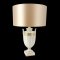 Tischlampe GINORI, Porzellan, Pokalform, weiß, goldene Verzierung  viereckiger Sockel 8x8, 1 flg. E27, max. 60 Watt, H34 Ø13