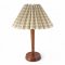 Tischlampe, Mahagoni, konische Säule, Tellerfuß Ø14, Textilkabel, 1 flg. E27 max. 60W, H34