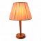 Tischlampe, Mahagoni, konische Säule, Tellerfuß Ø14, Textilkabel, 1 flg. E27 max. 60W, H34
