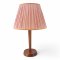 Tischlampe, Mahagoni, konische Säule, Tellerfuß Ø14, Textilkabel, 1 flg. E27 max. 60W, H34
